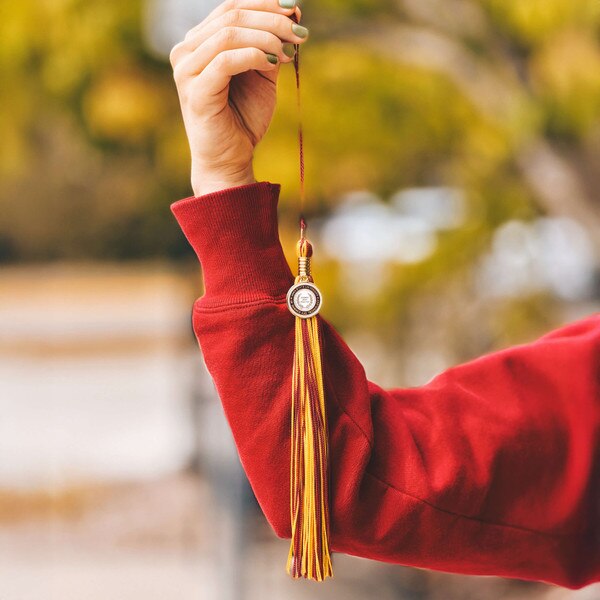Iowa State University Seal Cardinal and Gold Souvenir Tassel